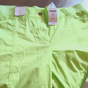 Chico's Monette Neon Green Appleminit Crop Capri 16